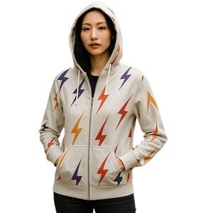 Aviator Nation Hoodie Velvet Lightning Bolt hoodie NWT